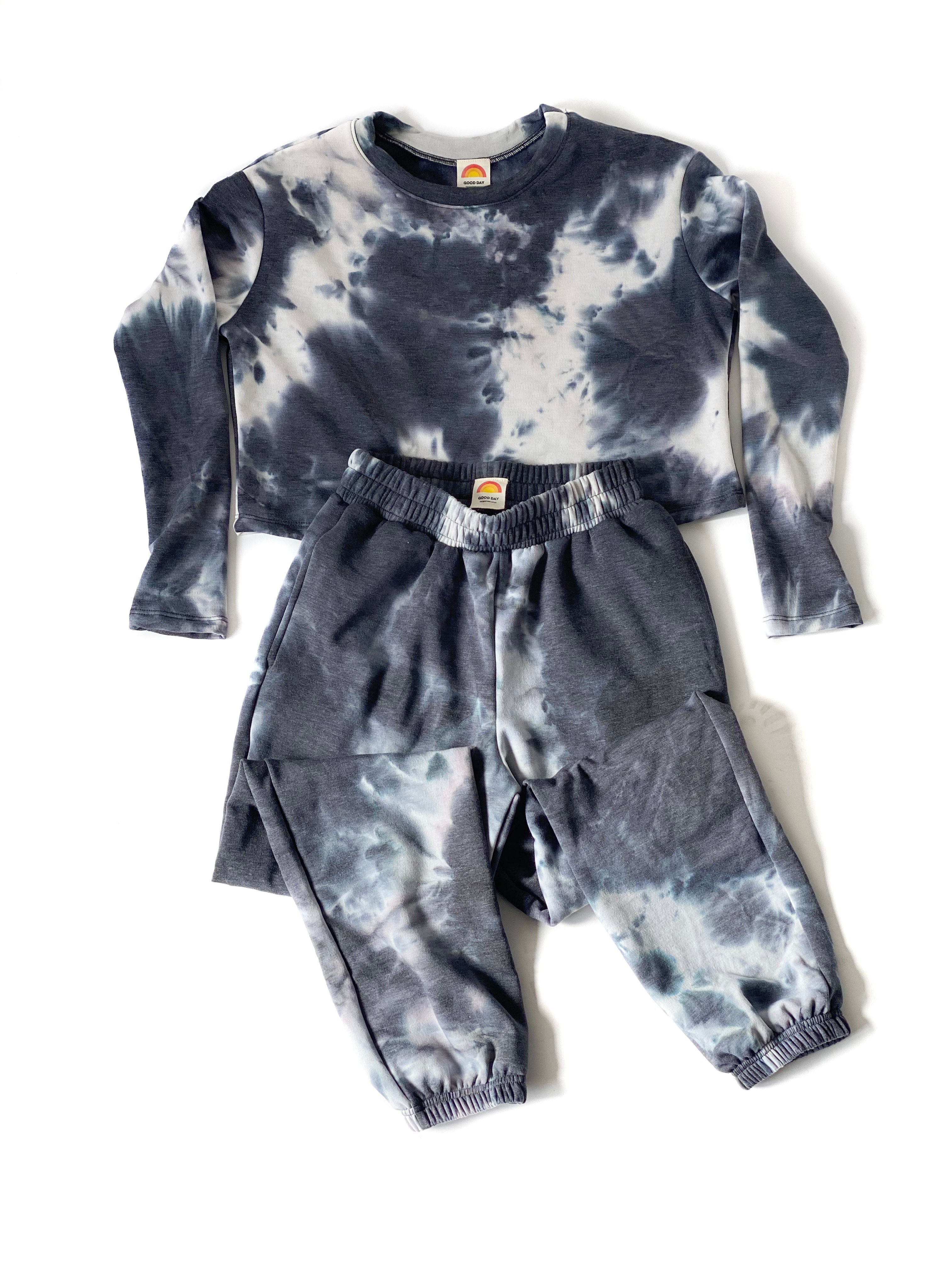 Astryd Ultrasoft Black Tie Dye Top & Pants Loungewear